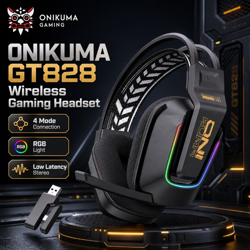 Pc Gaming Apple - Słuchawki gamingowe ONIKUMA GT828, trójtrybowe, bezprzewodowe,