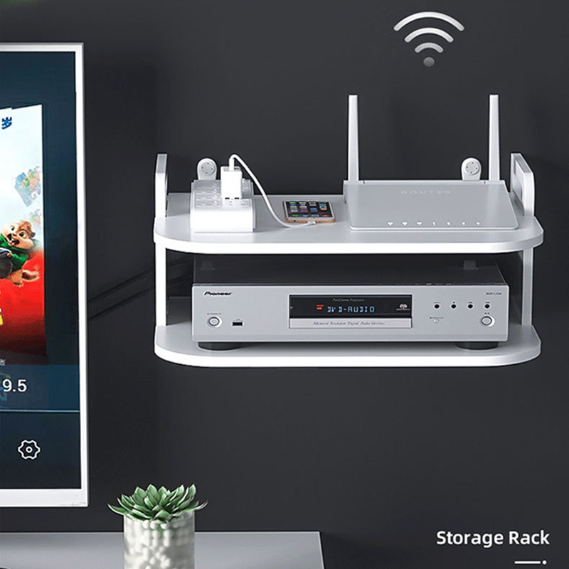 Desk Cable Organizer - Półka ścienna na router z otworami