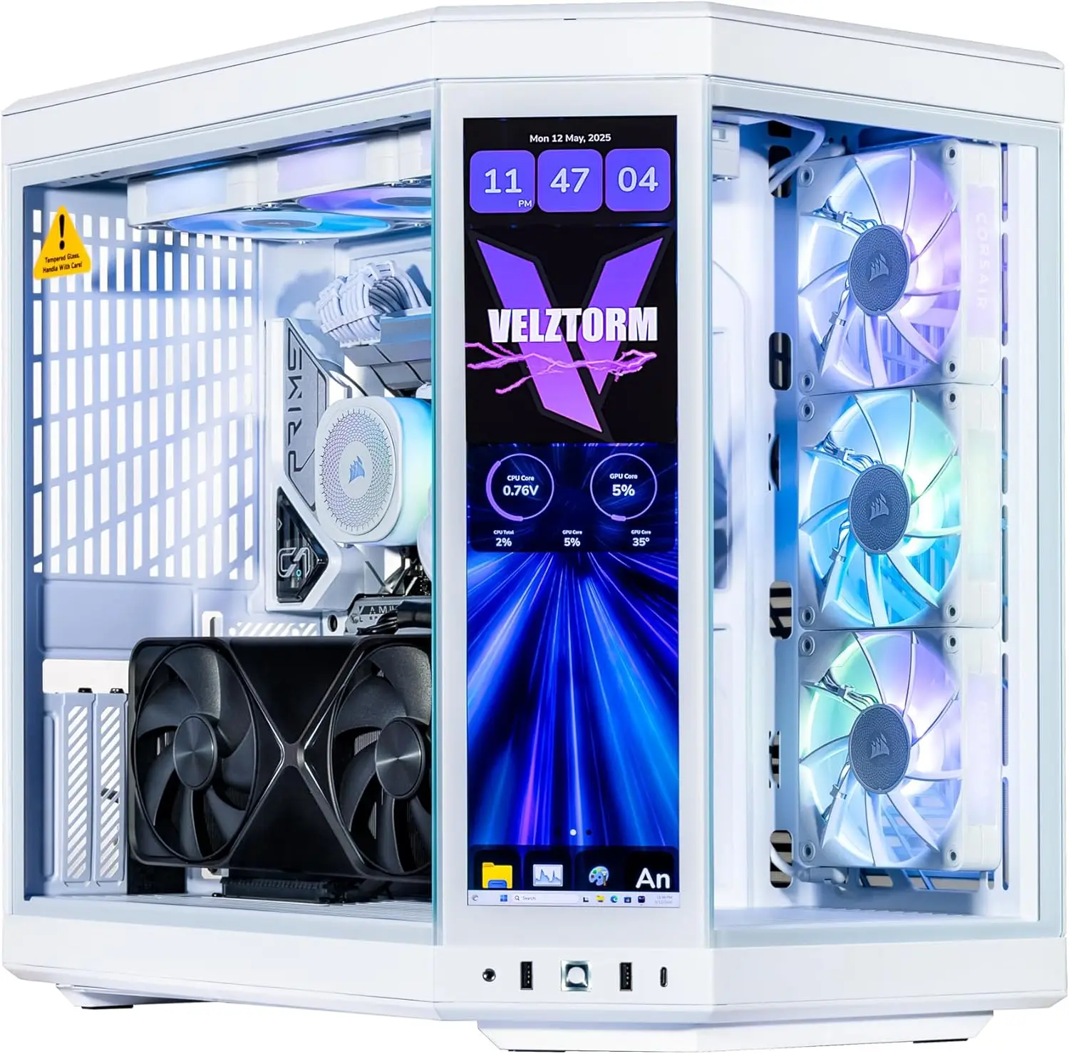 Pc Gaming Y70 - Velztorm LCD White Praetix – komputer