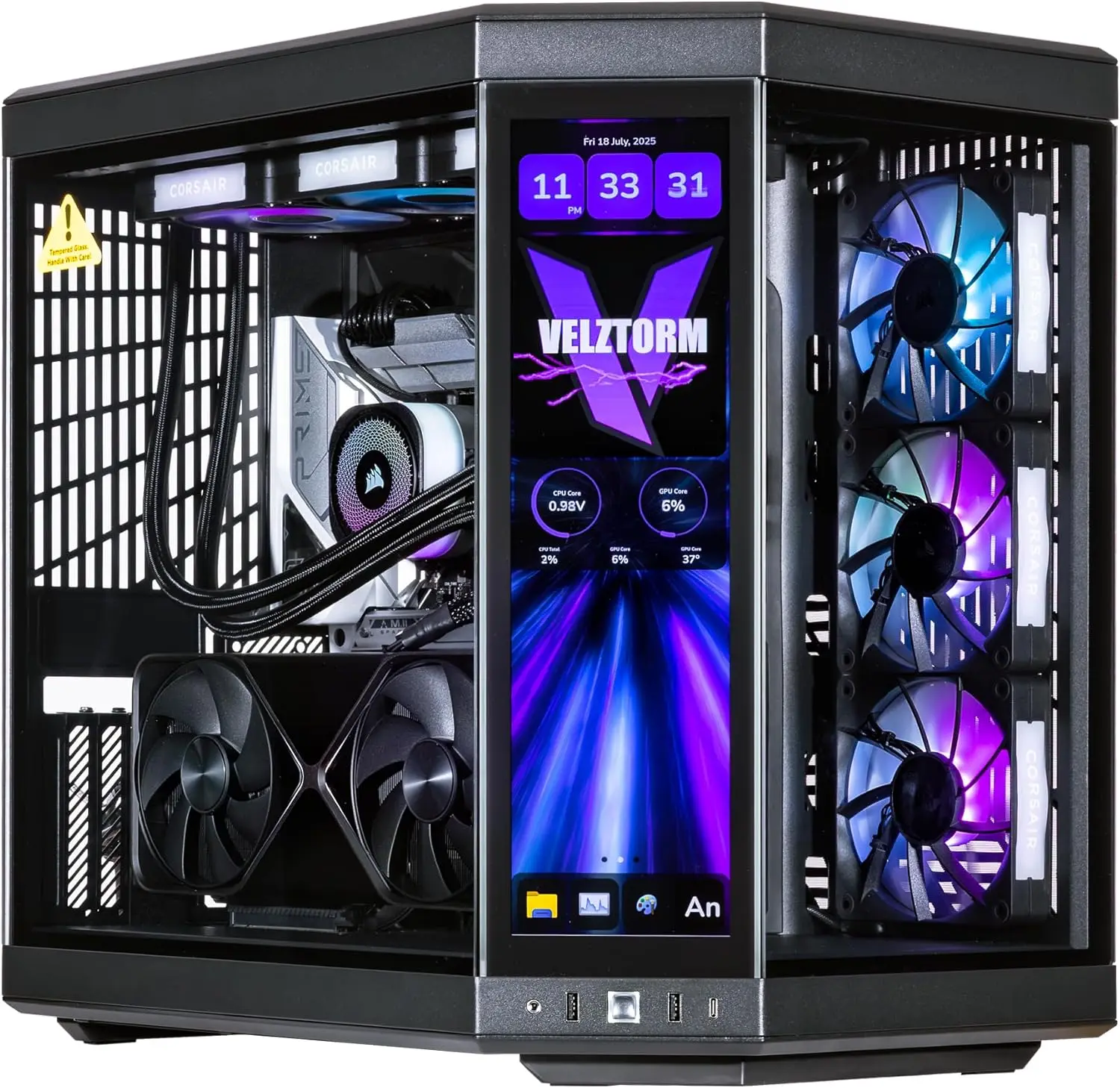 Pc Gaming Y70 - Velztorm LCD Black Praetix – komputer
