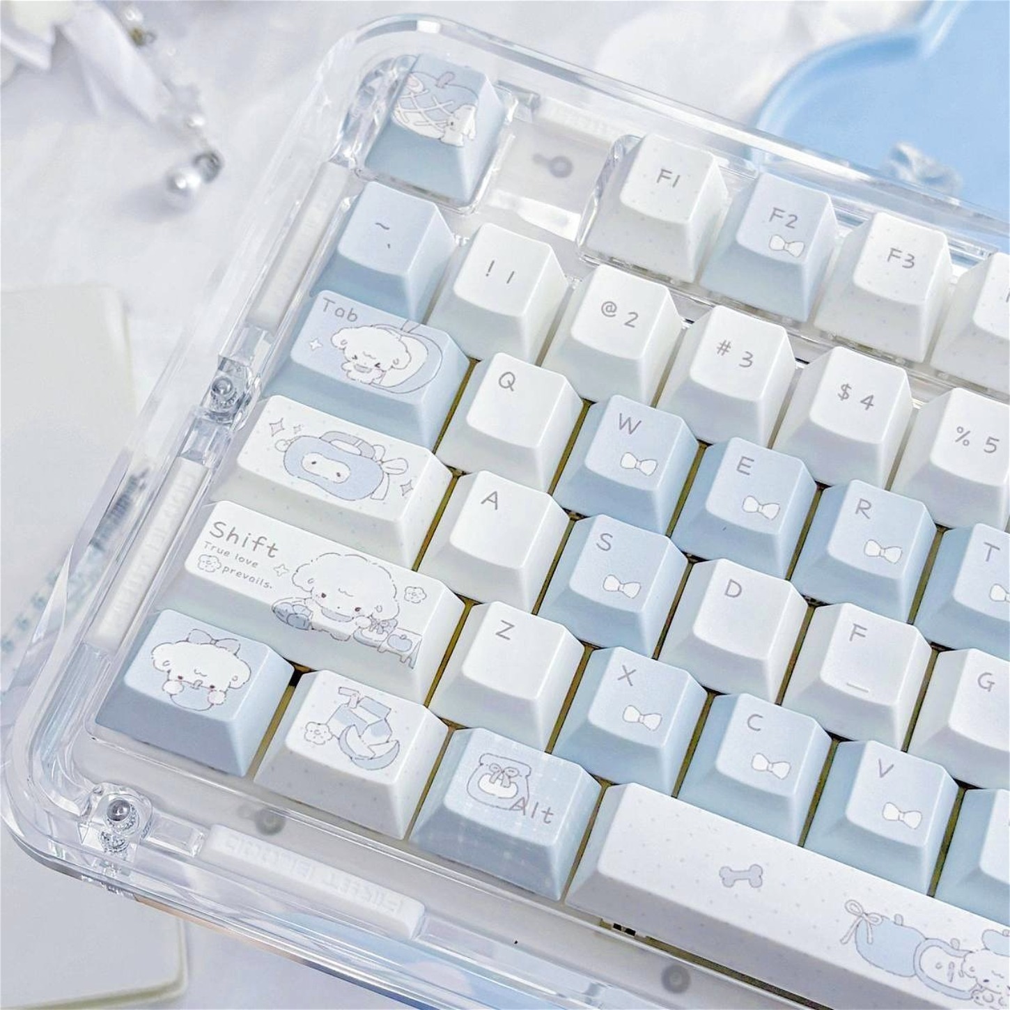 Pc Gaming Apple - Niebiesko-Różowe Nakładki na Klawisze PBT z