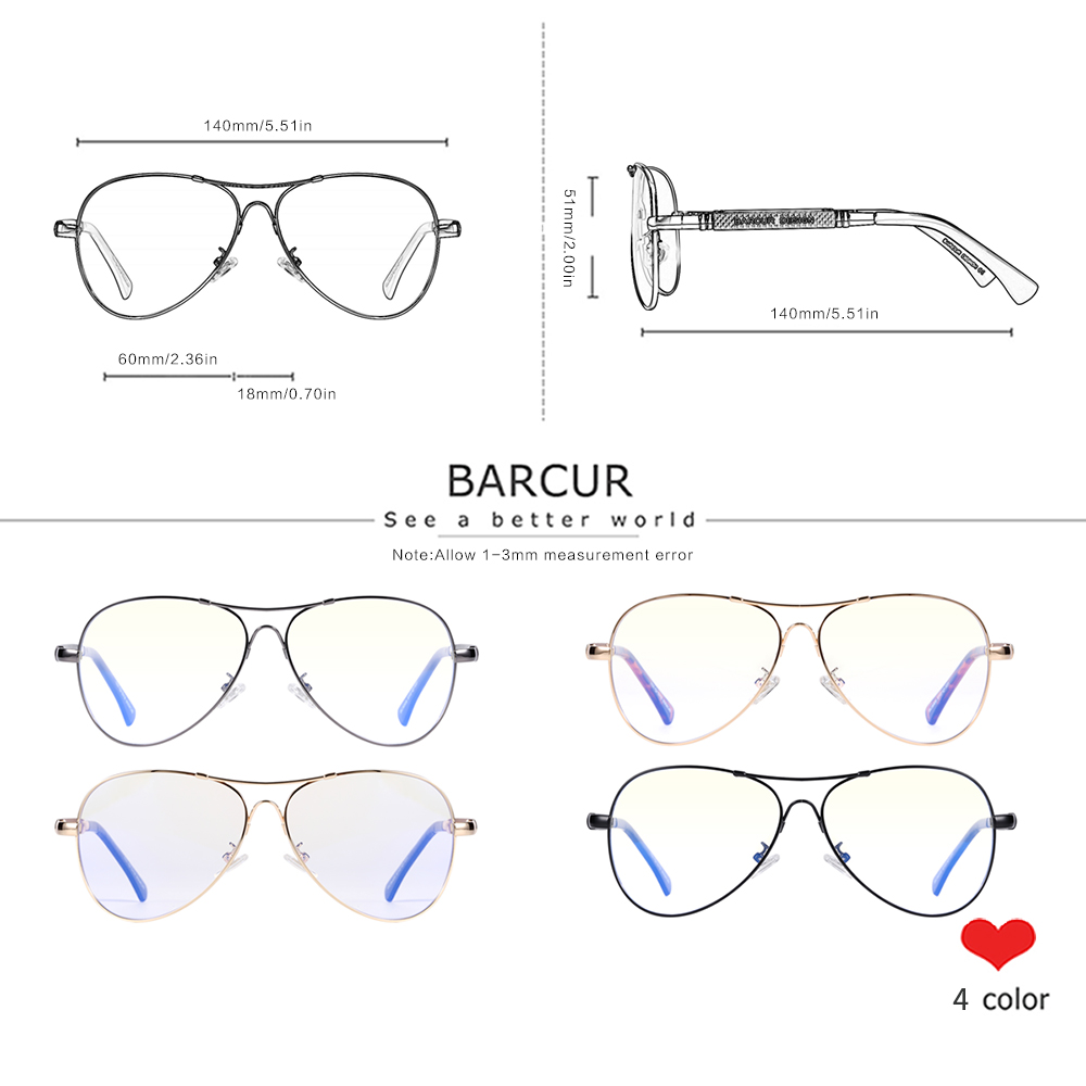 BARCUR Okulary blokujące niebi – Gaming Glasses Blue Light recenzja i cena