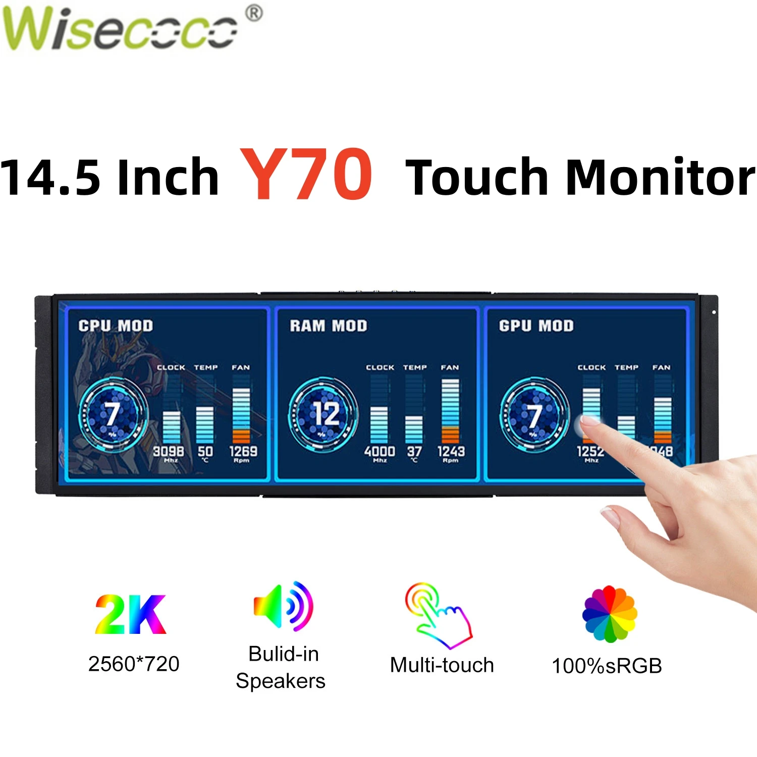 Wisecoco 12.6/14.5 cala 2K IPS – Pc Gaming Y70 recenzja i cena