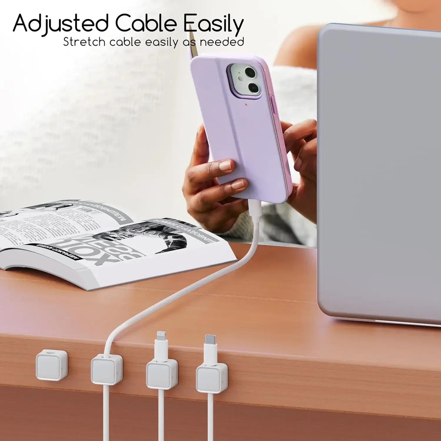 Mały organizer do kabli, magne – Desk Cable Organizer recenzja i cena